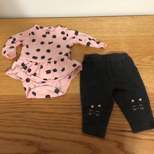 🌷 5/$15.00 Cute Baby girl “Cat” outfit